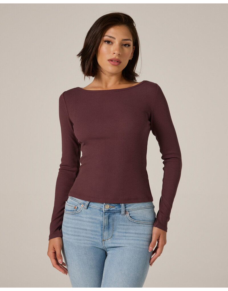 7 Diamonds 7Diamonds MODAL RIBBED BOATNECK TOP