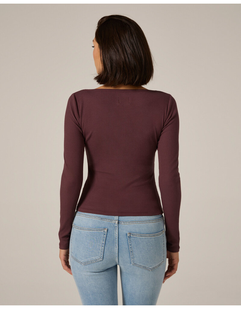 7 Diamonds 7Diamonds MODAL RIBBED BOATNECK TOP