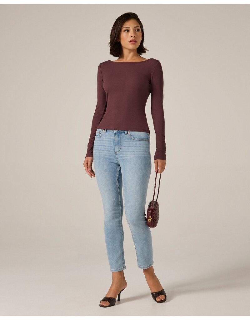 7 Diamonds 7Diamonds MODAL RIBBED BOATNECK TOP