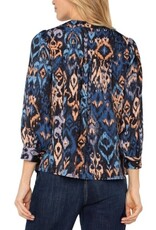Liverpool Los Angeles Liverpool 3/4 Sleeve V-Neck Popover Woven Blouse