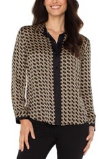 Liverpool Los Angeles Liverpool Long Sleeve Button Front Woven Shirt