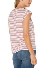 Liverpool Los Angeles Liverpool Sleeveless Dolman Knit Top Pink Multi Stripe