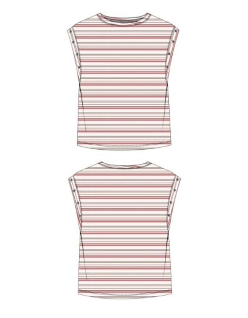 Liverpool Los Angeles Liverpool Sleeveless Dolman Knit Top Pink Multi Stripe