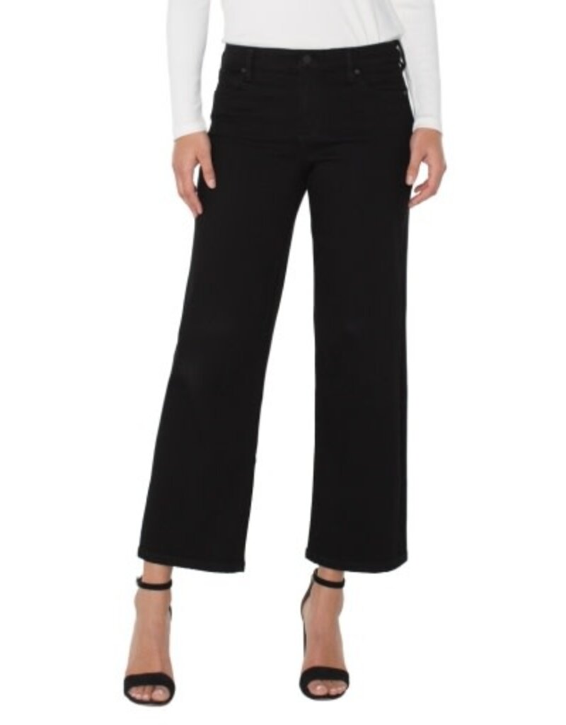 Liverpool Los Angeles Liverpool Stride Crop Wide 28" Inseam Black Rinse