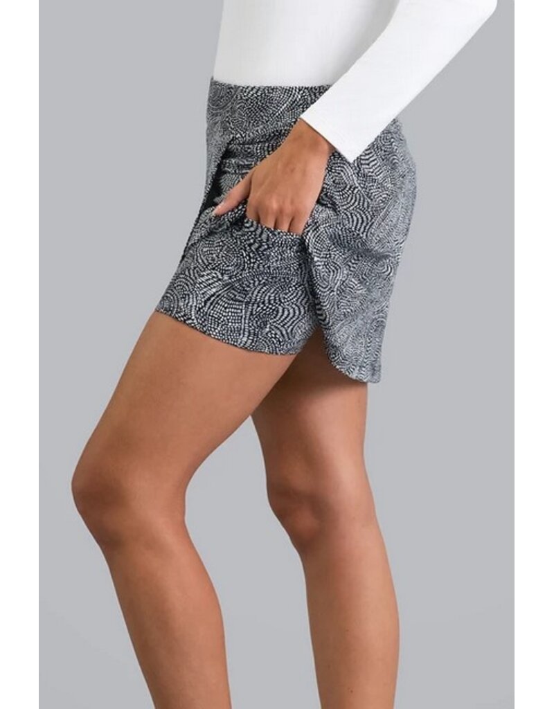 IBKul IBKul Stephanie Faux Wrap Skort Black White
