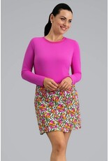 IBKul IBKul Sonia Faux Wrap Skort Hot Pink Orange Peel