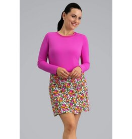 IBKul IBKul Sonia Faux Wrap Skort Hot Pink Orange Peel