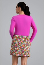 IBKul IBKul Sonia Faux Wrap Skort Hot Pink Orange Peel