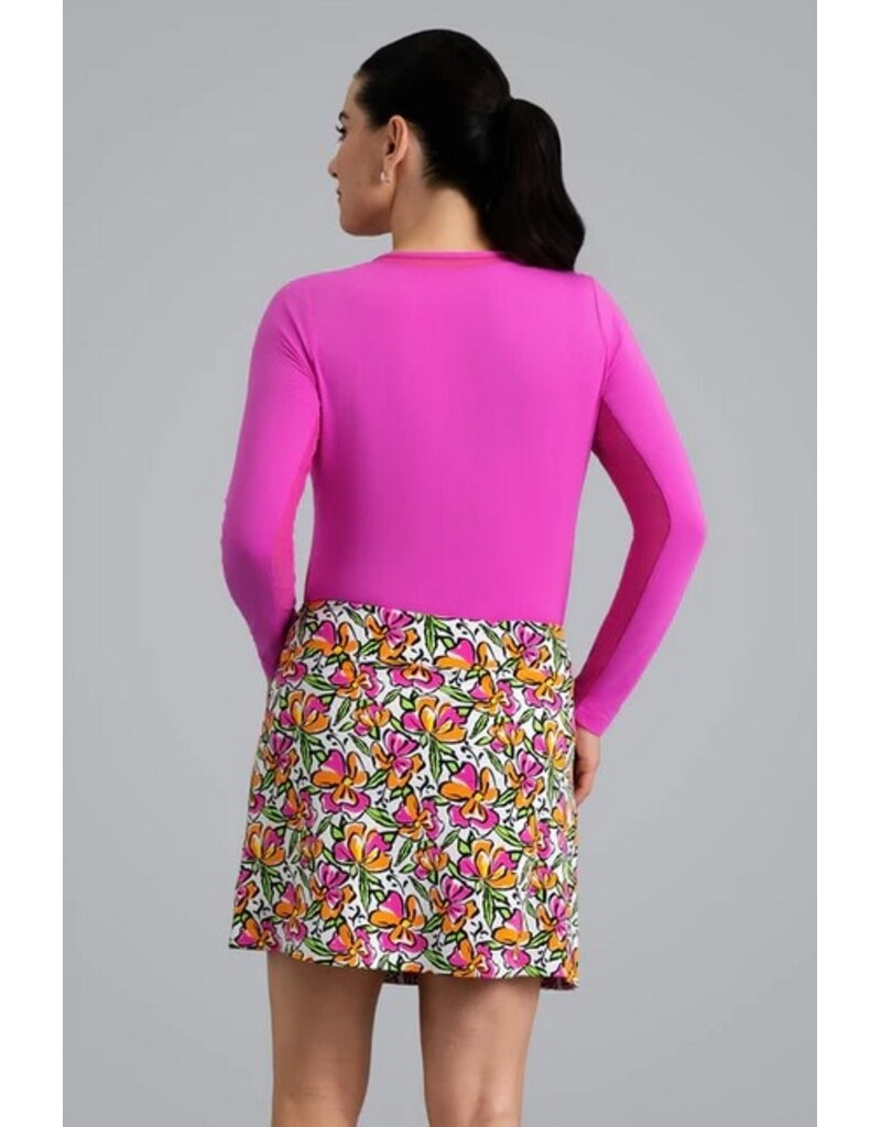 IBKul IBKul Sonia Faux Wrap Skort Hot Pink Orange Peel