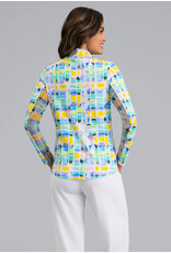 IBKul IBKulTatiana Long Sleeve Mock Turq Multi