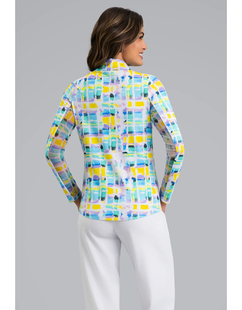 IBKul IBKulTatiana Long Sleeve Mock Turq Multi