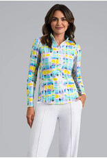 IBKul IBKul Tatiana Long Sleeve Mock Turquoise Multi