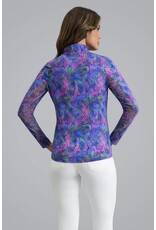 IBKul IBKul Shannon Long Sleeve Zip Mock Plum/Multi