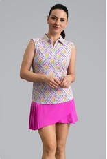 IBKul IBKul Nina Sleeveless Polo Hot Pink Multi
