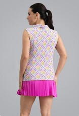 IBKul IBKul Nina Sleeveless Polo Hot Pink Multi