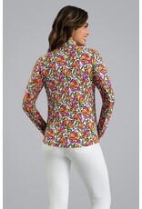 IBKul IBKul Sonia Long SLeeve Mock Hot Pink/Orange