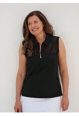 Famara Golf Famara Sheer Sleeveless Polo Black