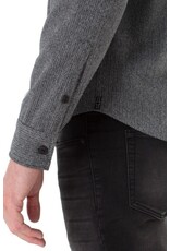 Liverpool Los Angeles Liverpool Knit Long Sleeve Button Up Shirt Grey Herringbone Metal