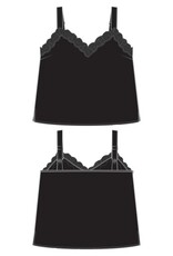 Liverpool Los Angeles Liverpool Woven Tank with Lace Trim