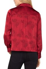 Liverpool Los Angeles Liverpool Long Sleeve Woven Top with Hidden Placket