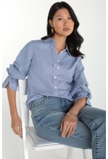 Liverpool Los Angeles Liverpool Adjustable Sleeve Button Front Woven Top