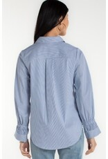 Liverpool Los Angeles Liverpool Adjustable Sleeve Button Front Woven Top