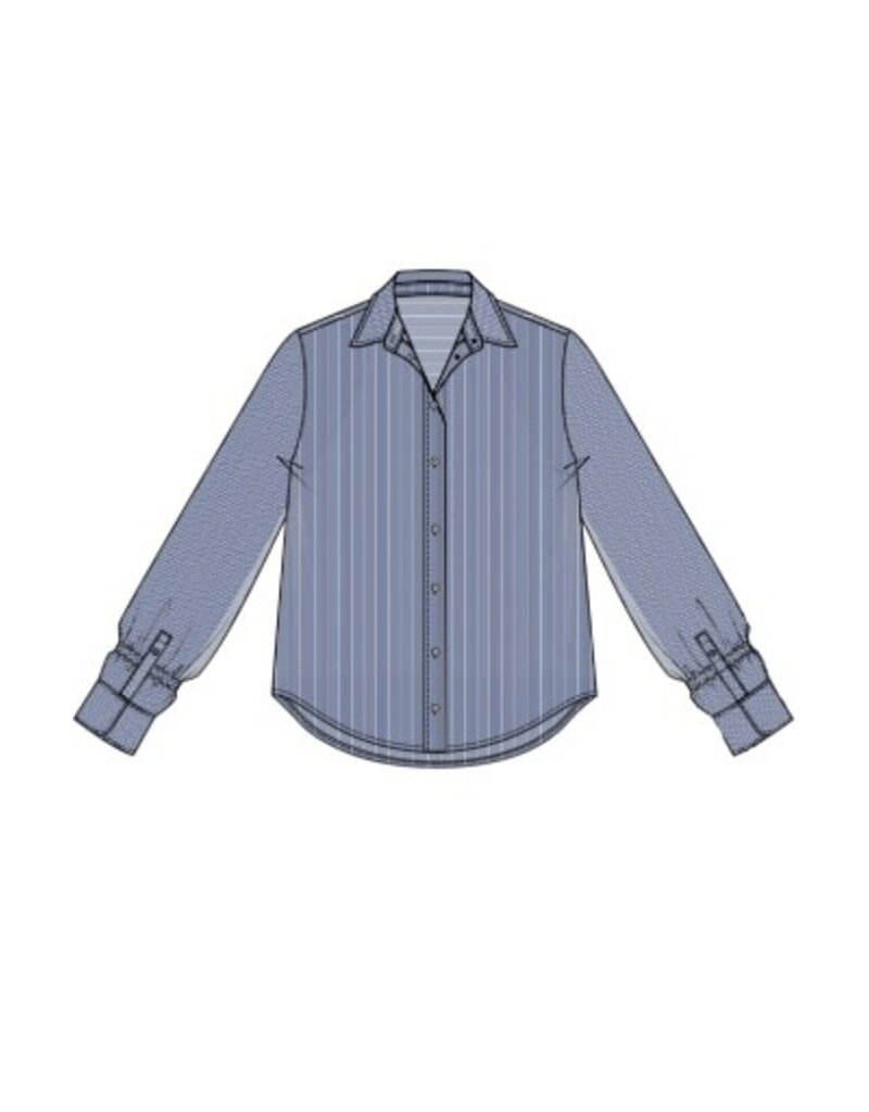 Liverpool Los Angeles Liverpool Adjustable Sleeve Button Front Woven Top