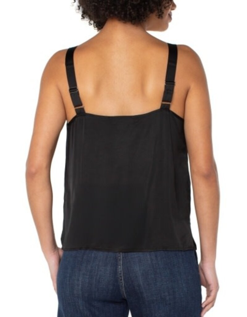 Liverpool Los Angeles Liverpool Woven Tank with Lace Trim