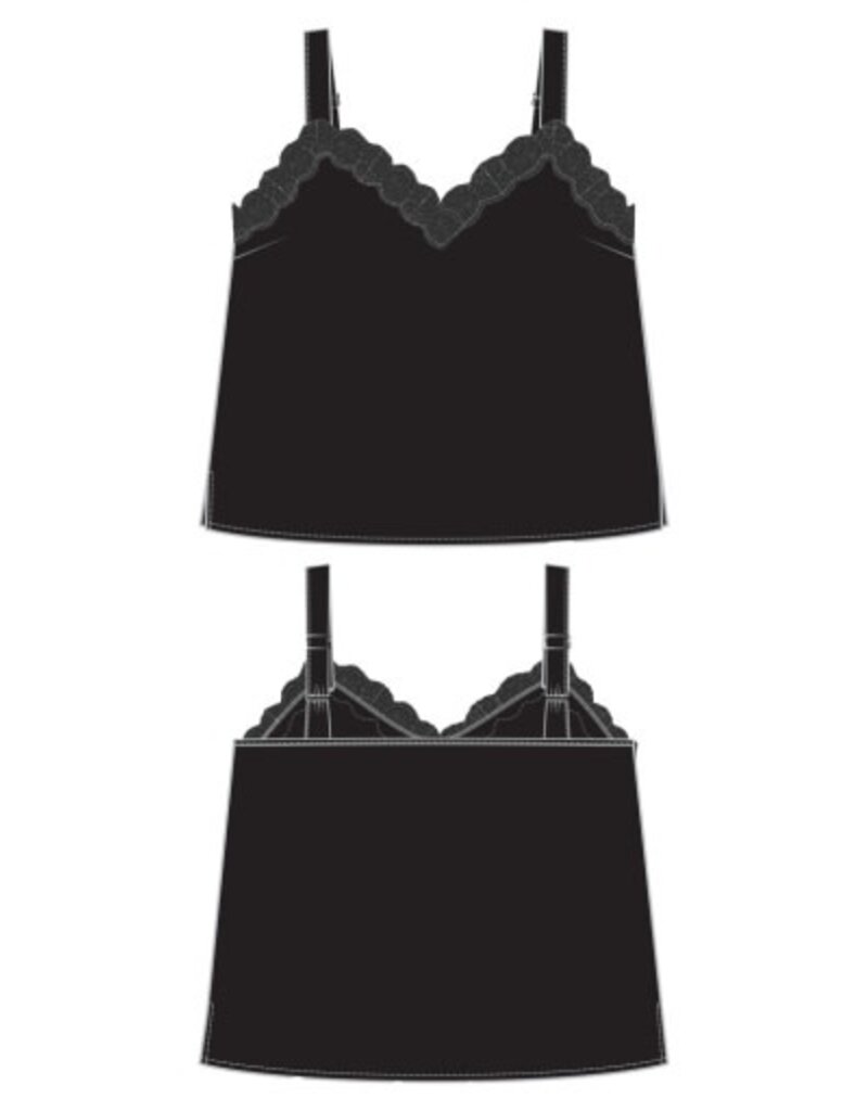 Liverpool Los Angeles Liverpool Woven Tank with Lace Trim