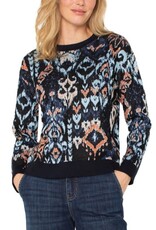 Liverpool Los Angeles Liverpool Long Sleeve Crew Neck Dropped Shoulder Jacquard Sweater