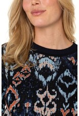 Liverpool Los Angeles Liverpool Long Sleeve Crew Neck Dropped Shoulder Jacquard Sweater