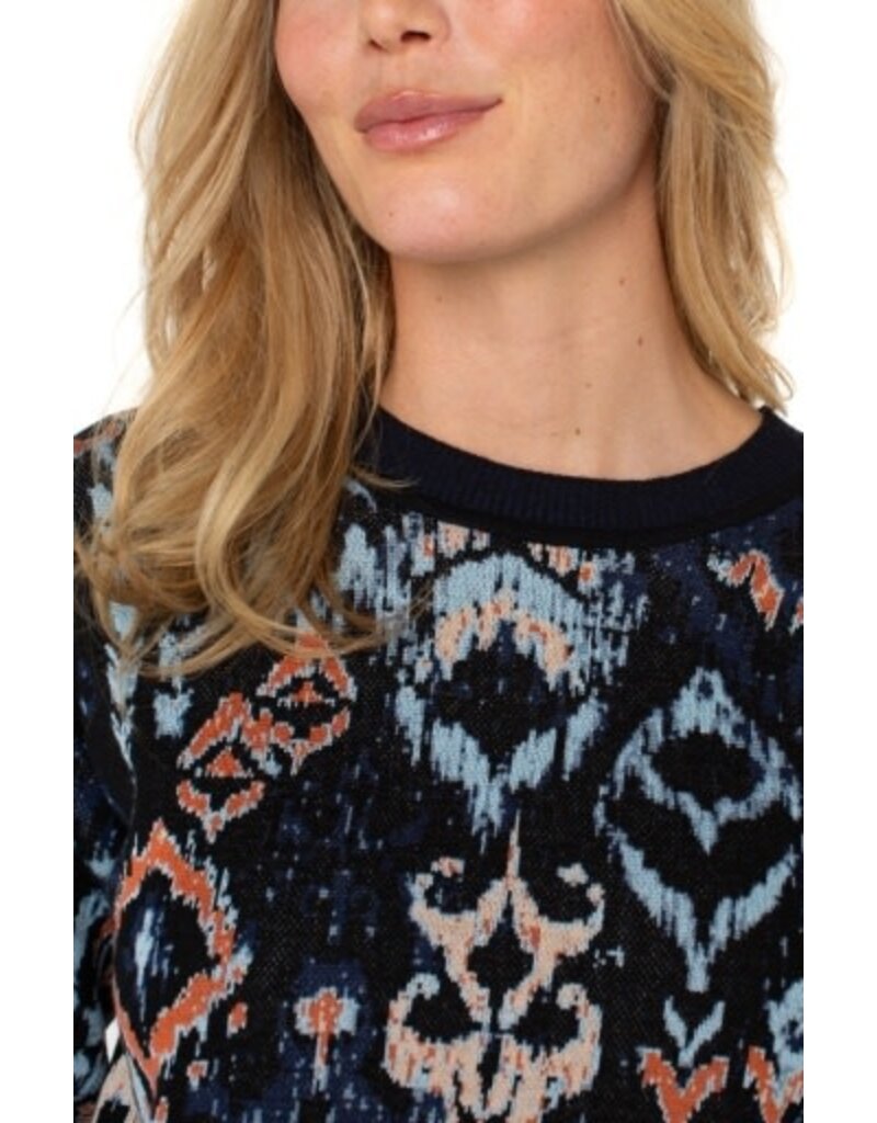 Liverpool Los Angeles Liverpool Long Sleeve Crew Neck Dropped Shoulder Jacquard Sweater