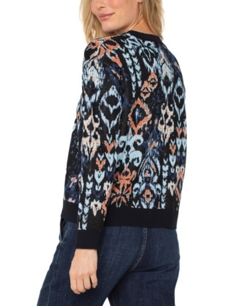 Liverpool Los Angeles Liverpool Long Sleeve Crew Neck Dropped Shoulder Jacquard Sweater