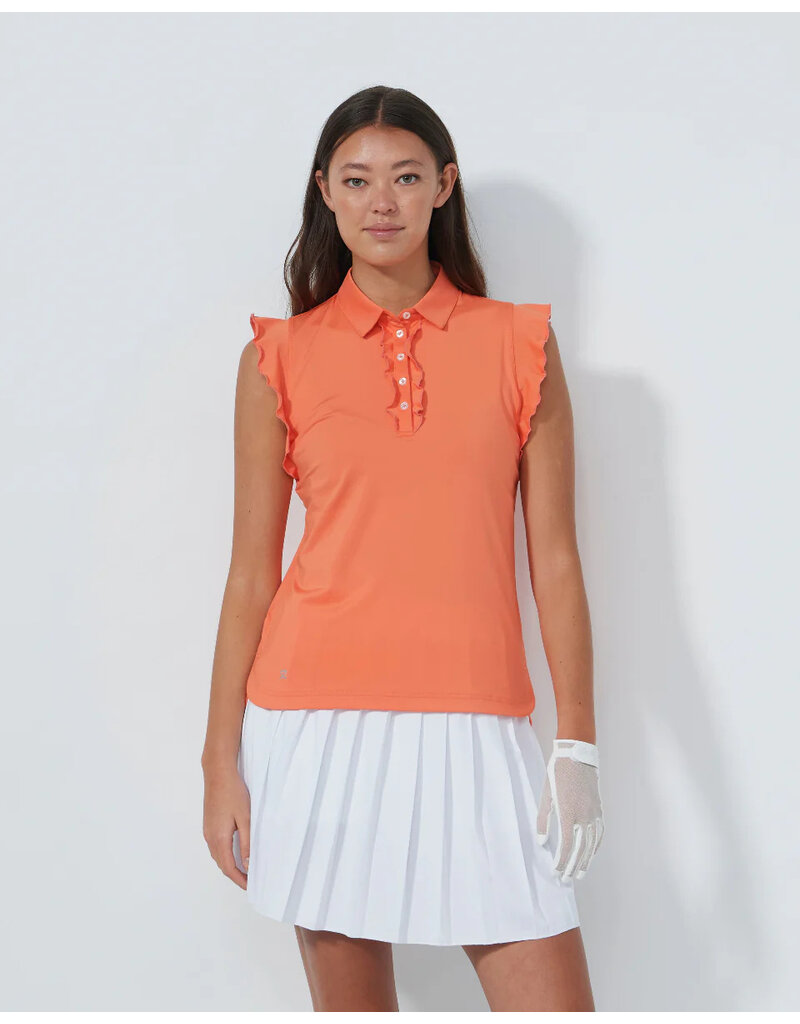 Daily Sports Daily Sports Frill Sleeveless Polo Electric Orange