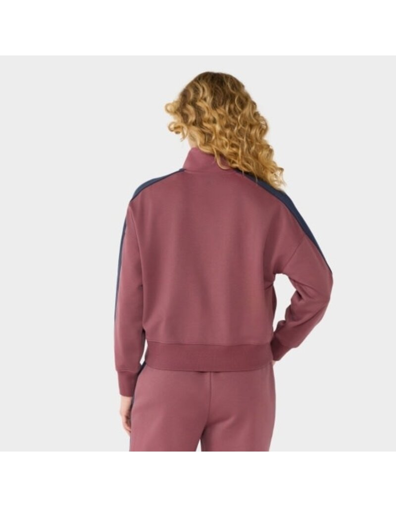 Thirty Three Threads Tavi Terry Half Zip Pullover Deep Ember Navy