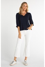 Liverpool Los Angeles Liverpool Elbow Sleeve Notch Knit Tee