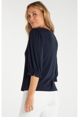 Liverpool Los Angeles Liverpool Elbow Sleeve Notch Knit Tee