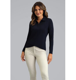 IBKul IBKul Layered Long Sleeve Polo Black