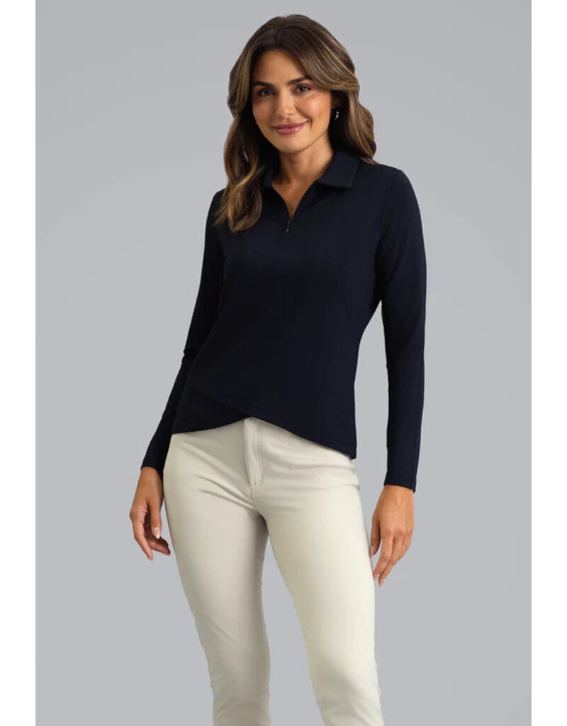 IBKul IBKul Layered Long Sleeve Polo Black