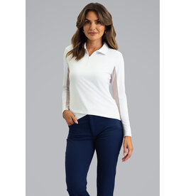 IBKul IBKul Layered Long Sleeve Polo White