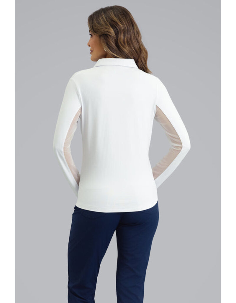 IBKul IBKul Layered Long Sleeve Polo White