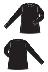 Liverpool Los Angeles Liverpool Long Sleeve Mock Neck Knit Top w/ Button Detail