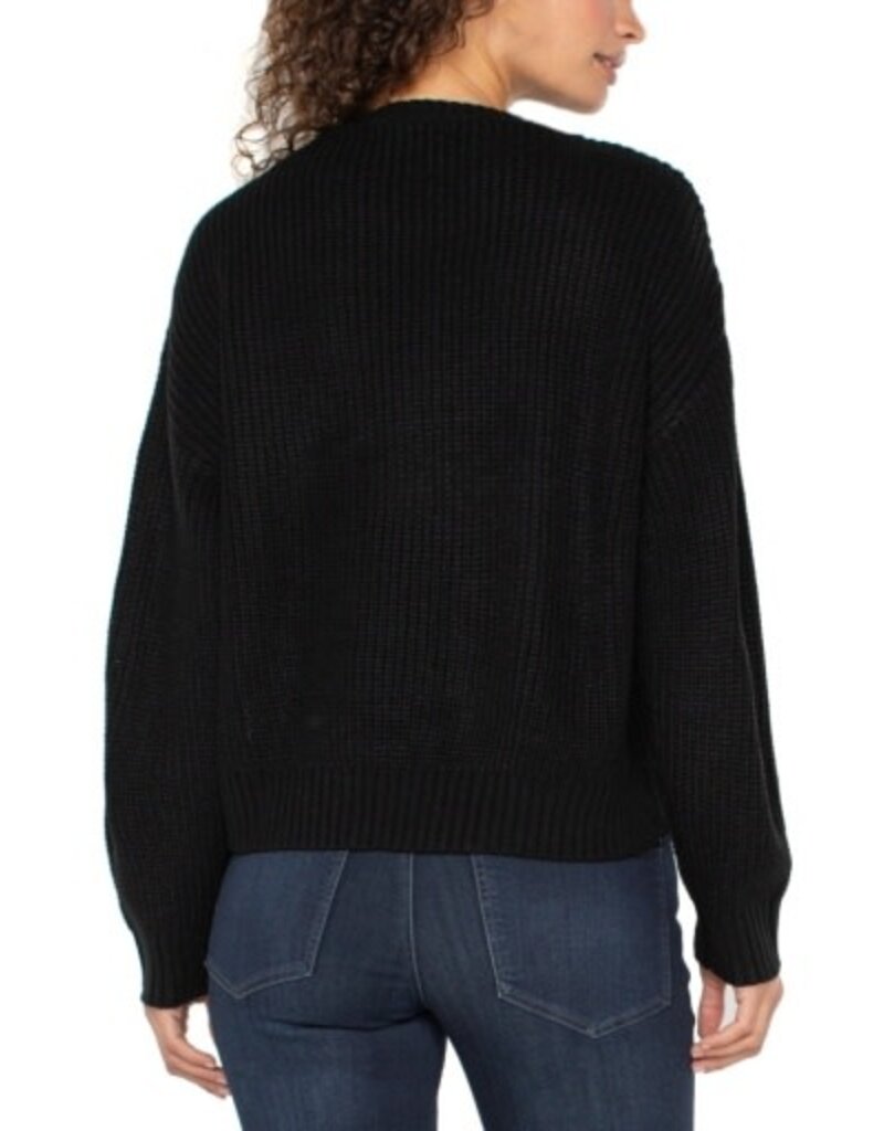 Liverpool Los Angeles Liverpool Long Sleeve Crew Neck Sweater w/ Fringe