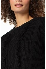 Liverpool Los Angeles Liverpool Long Sleeve Crew Neck Sweater w/ Fringe