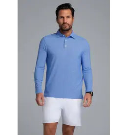 IBKul IBKul Cube Art Long Sleeve Polo White/Royal