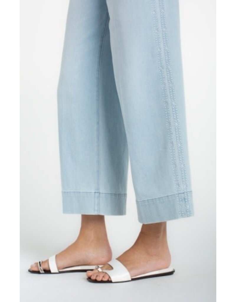 Liverpool Los Angeles Liverpool Stride Crop Wide Leg with Embroidered Side Seam