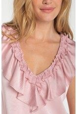 Liverpool Los Angeles Liverpool Ruffle Front Sleeveless Woven Knit Top