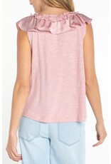 Liverpool Los Angeles Liverpool Ruffle Front Sleeveless Woven Knit Top