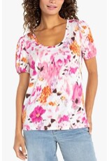 Liverpool Los Angeles Liverpool Puff Sleeve Scoop Neck Knit Top