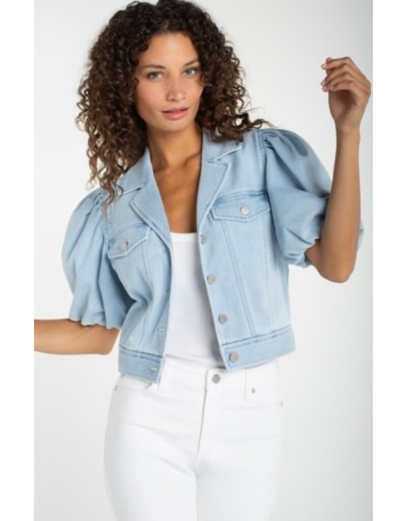 Liverpool Los Angeles Liverpool Puff Sleeve Cropped Trucker Jacket